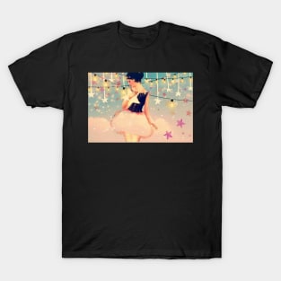 Ballerina Clouds magic stars Le Voyage Dans la Lun (A Trip to the Moon) by Georges Méliès T-Shirt